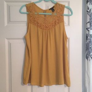 Forever 21 sleeveless embroidered swing top.